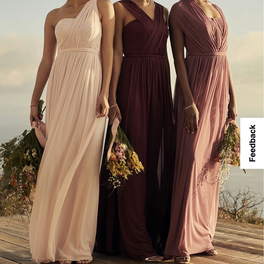 David’s Bridal mesh convertible long plum dress size 6